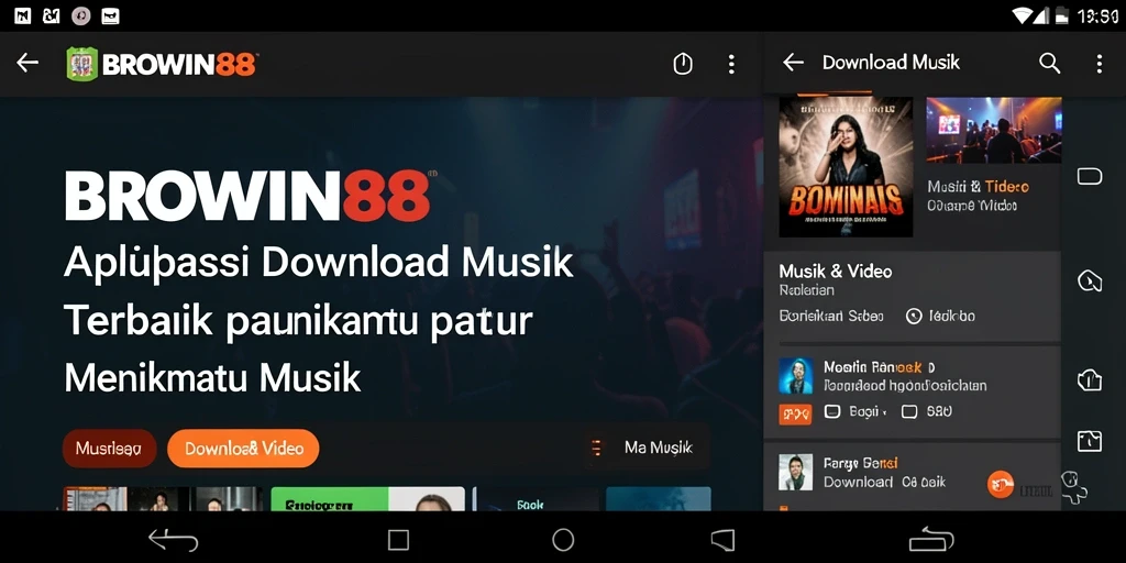 Antarmuka BROWIN88 yang intuitif untuk mengunduh musik.