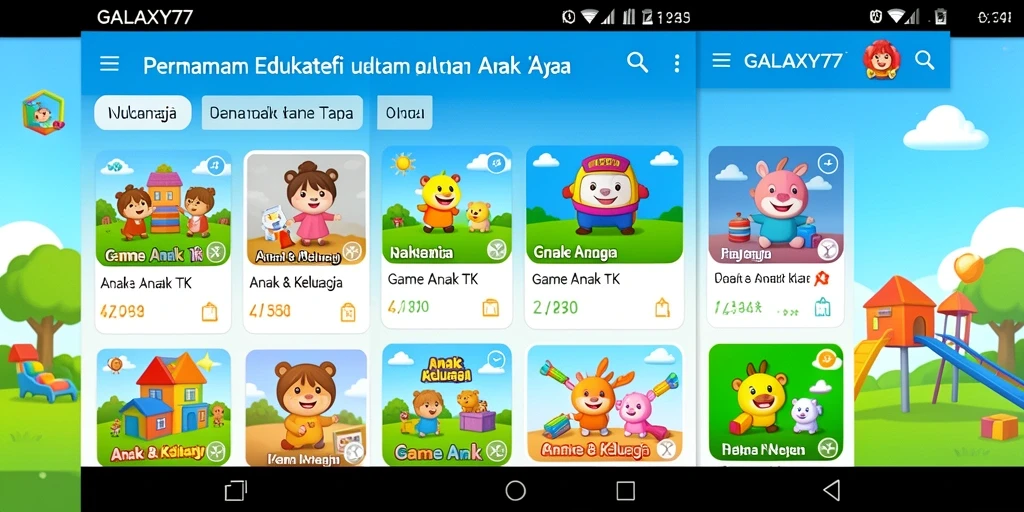 Tampilan antarmuka yang cerah dan menarik dari GALAXY77.