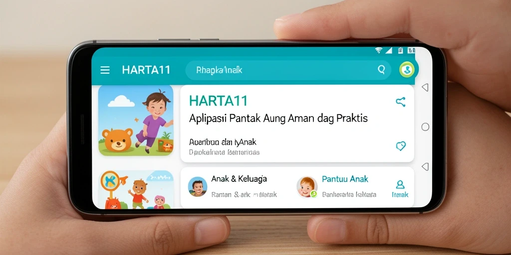Tampilan utama HARTA11 menampilkan fitur pelacakan anak dengan jelas.