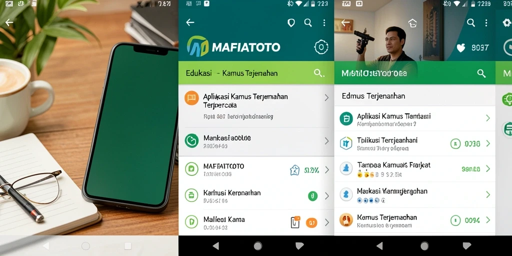 Antarmuka MAFIATOTO menampilkan fungsi Kamus Terjemahan yang intuitif.