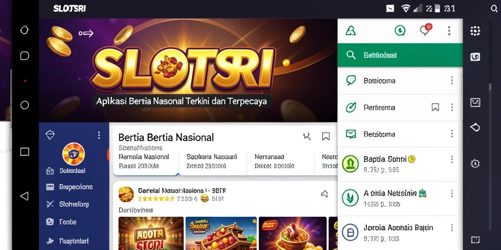 Tampilan antarmuka aplikasi SLOTSRI yang menampilkan berita nasional.