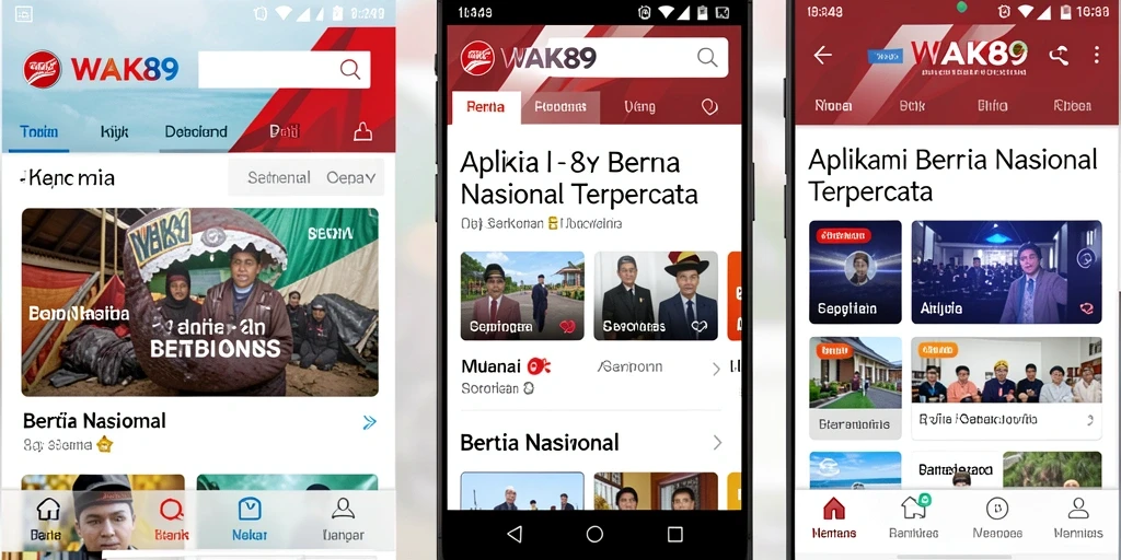 Tampilan antarmuka aplikasi WAK89 yang modern dan informatif.